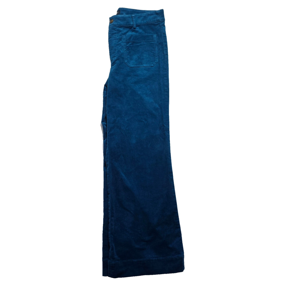 J Crew Lizzie Corduroy pants Blue High Rise Wide Leg Patch Pocket Retro vibes